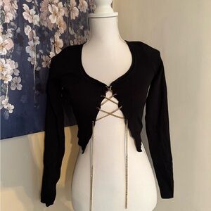 Hera Collection Black Top with Gold Accents